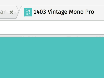 Video showing the favicon changing as a user scrolls through the 1403 Vintage Mono Pro website.